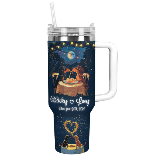 Shineful Personalized Tumbler Doxie Pasta Pals Forever