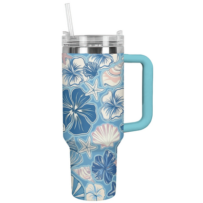 Verre brillant Aqua Blue Seaside Hibiscus Haven