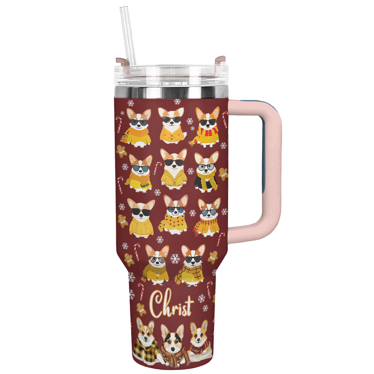 Shineful Personalized Tumbler Cozy Yellow Corgi