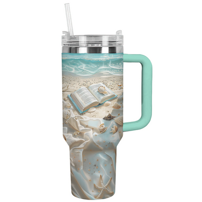 Livre ouvert Shineful Tumbler sur le sable