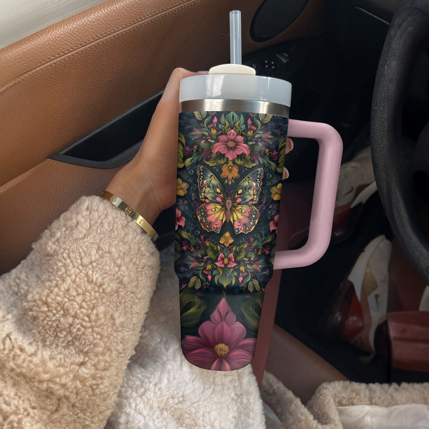 Shineful Tumbler Elegant Butterfly Blossom