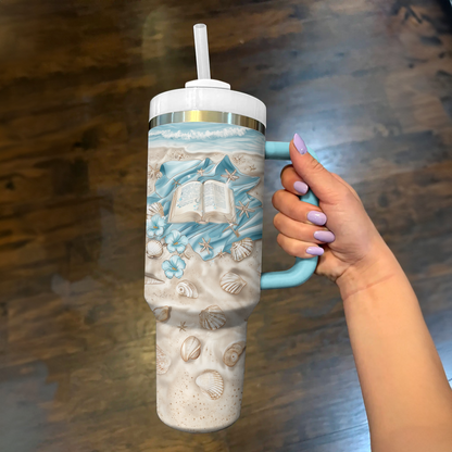 Shineful Tumbler Blue Hibiscus Book Oasis