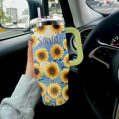 Shineful Tumbler Personalized Blissful Sunflower