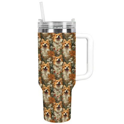 Shineful Tumbler Corgi Woodland Bliss