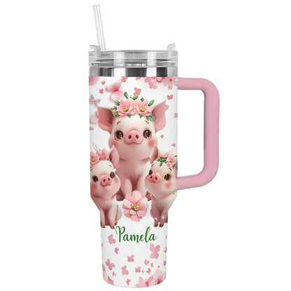 Shineful Tumbler Floral Piglet Pal