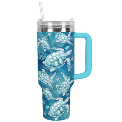 Shineful Tumbler Teal Ocean Turtle