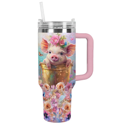 Shineful Tumbler Enchanted Floral Piglet