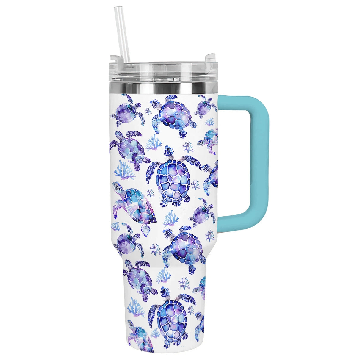 Shineful Tumbler Tropical Purple Turtle Paradise