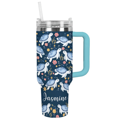 Shineful Tumbler Ocean Floral Bliss Turtle