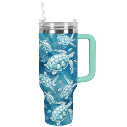 Shineful Tumbler Teal Ocean Turtle