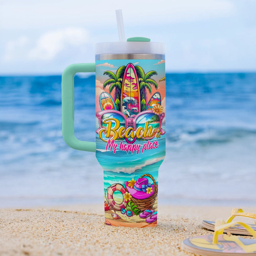 Shineful Glossy Tumbler Colorful Beach Bliss