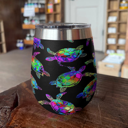 Turtle 12 Oz Shineful™ Wine Tumbler Colorful V1 Vq03 12Oz