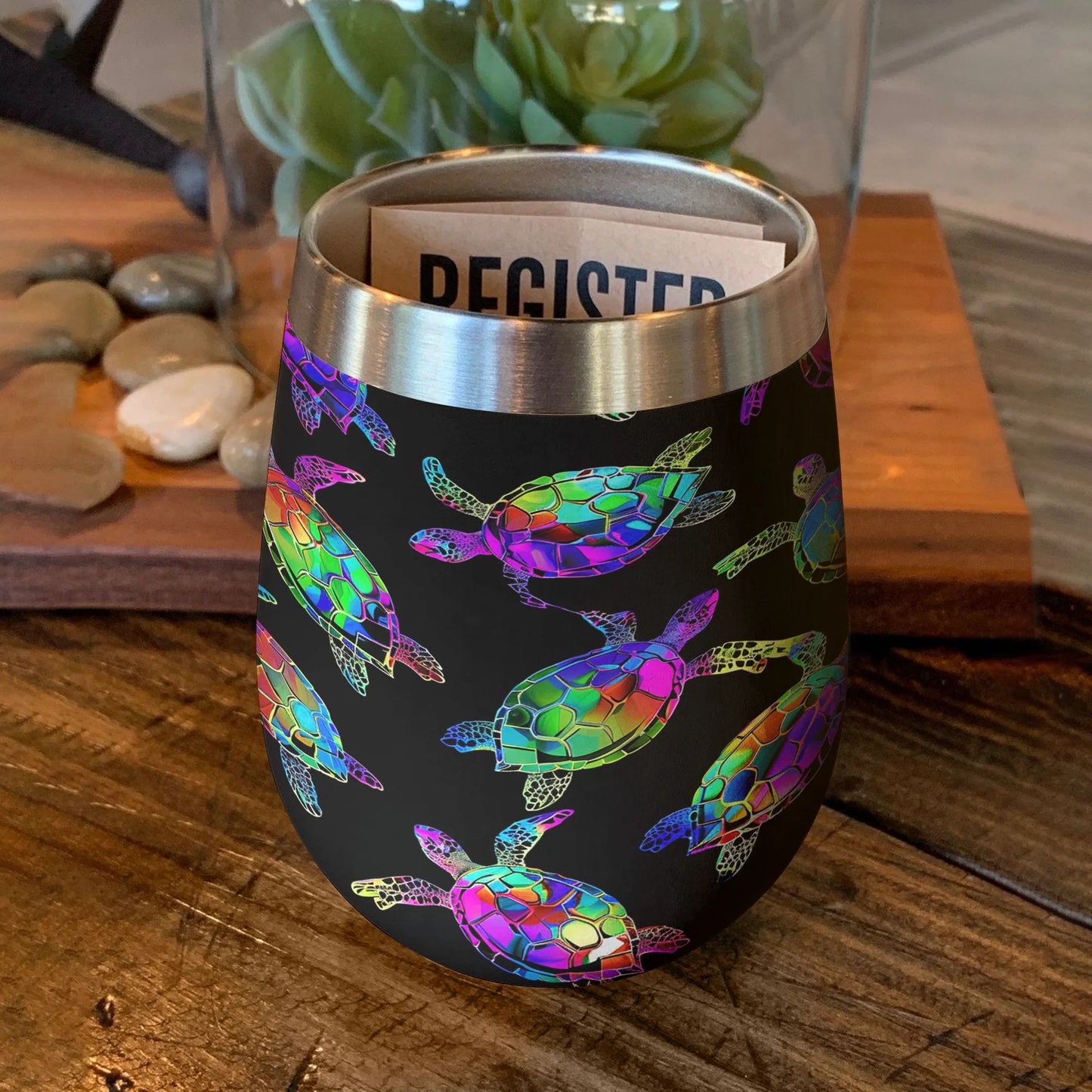 Turtle 12 Oz Shineful™ Wine Tumbler Colorful V1 Vq03 12Oz