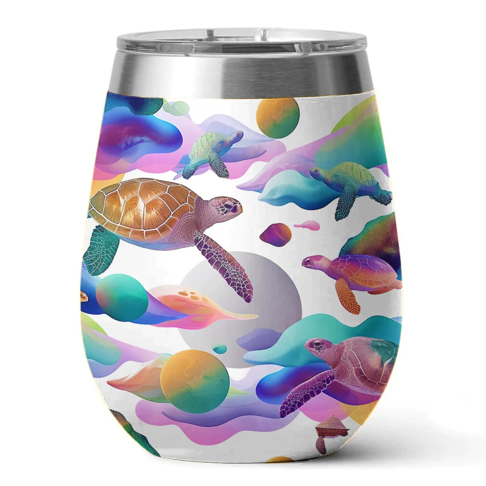 Turtle 12 Oz Shineful™ Wine Tumbler Colorful V3 Vq03 12Oz