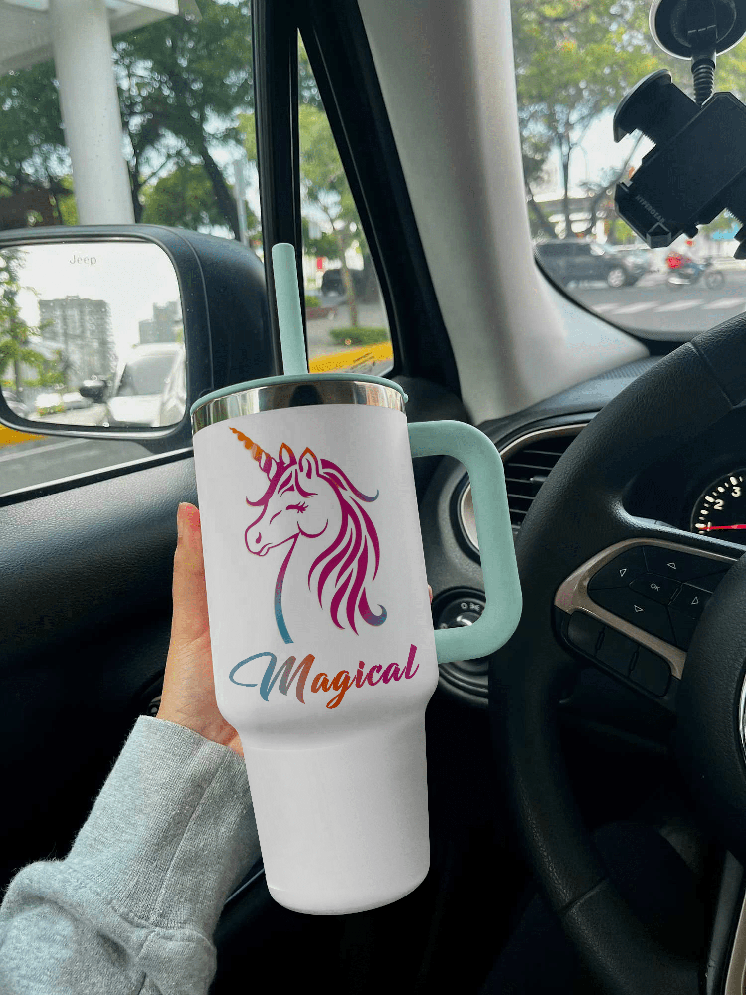 Unicorn 40 Oz Shineful™ Tumbler Magical Vq03 Turquoise Blue 40Oz