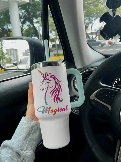 Unicorn 40 Oz Shineful™ Tumbler Magical Vq03 Turquoise Blue 40Oz