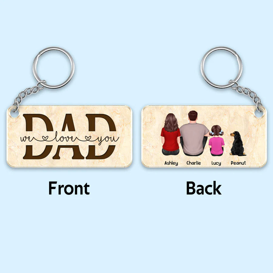 Shineful Best Dad Ever Back View - Personalized Acrylic Keychain