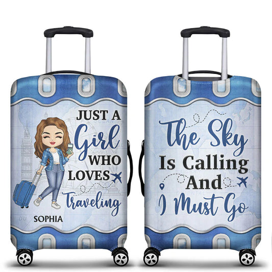 Shineful Gift For Traveling Lovers - Just A Girl Boy Who Loves Traveling Personalized Luggage Cover