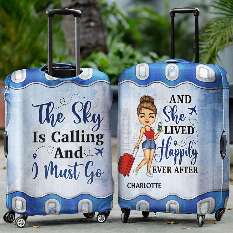 Shineful Gift For Traveling Lovers - Just A Girl Boy Who Loves Traveling Personalized Luggage Cover