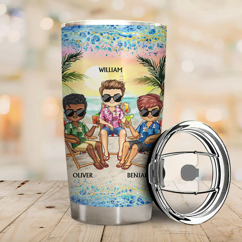 Shiny Tumbler 20 Oz Ich liebe dich bis zum Strand und zurück beste Freunde personalisiert