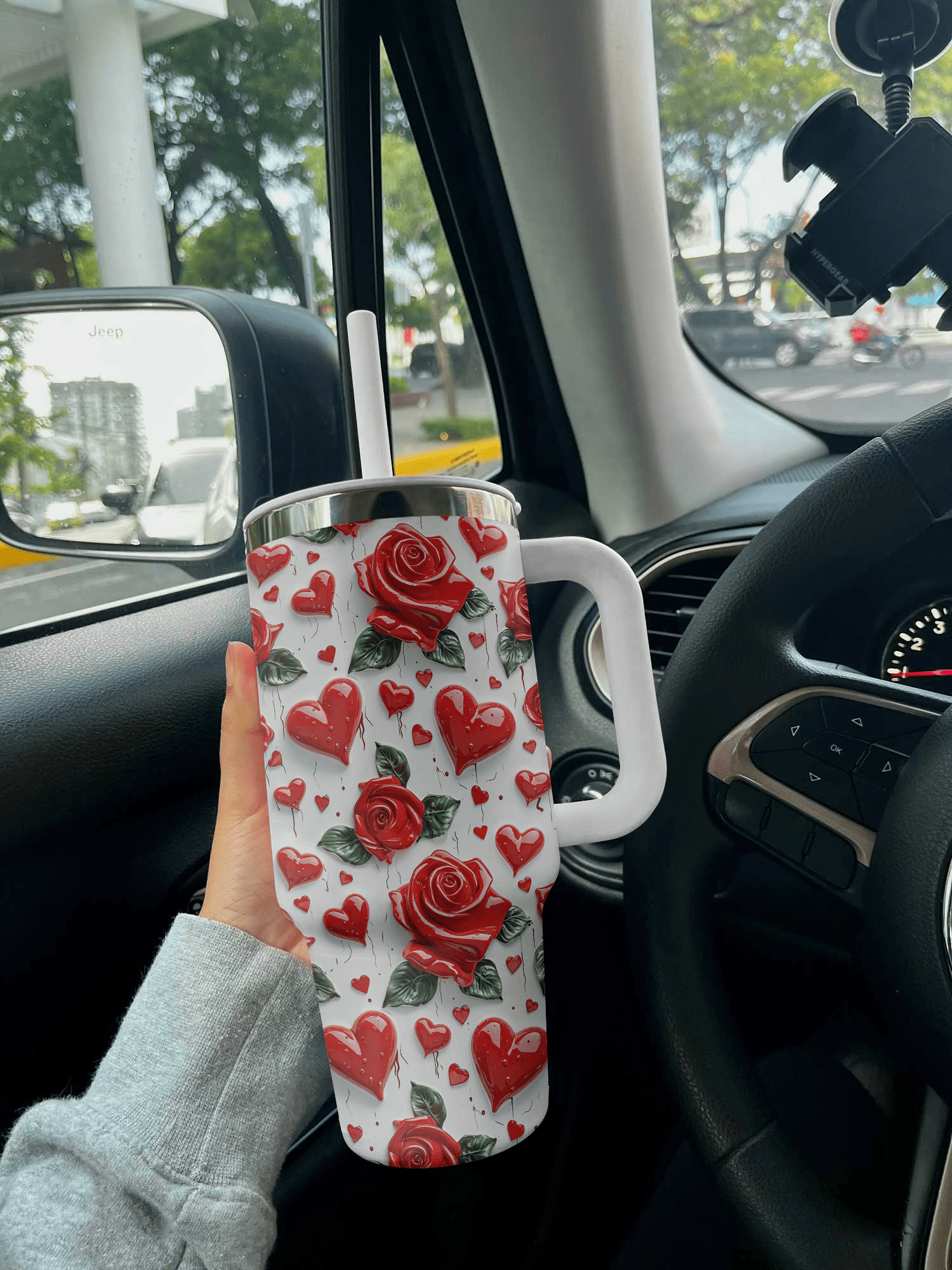 Valentine Shineful™ Tumbler 40 Oz Melting Florals & Hearts Vq03 40Oz