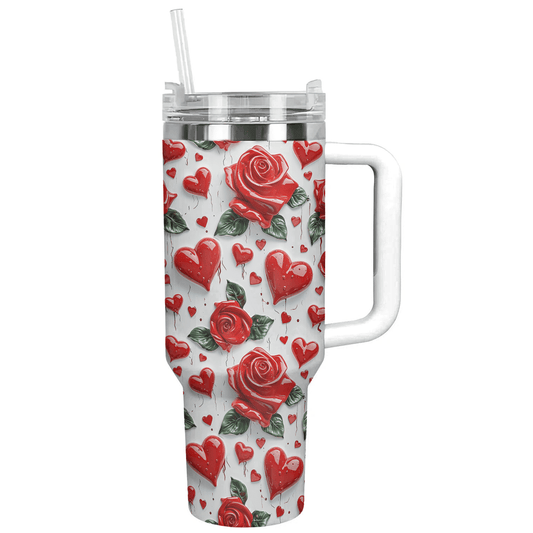 Valentine Shineful™ Tumbler 40 Oz Melting Florals & Hearts Vq03 40Oz