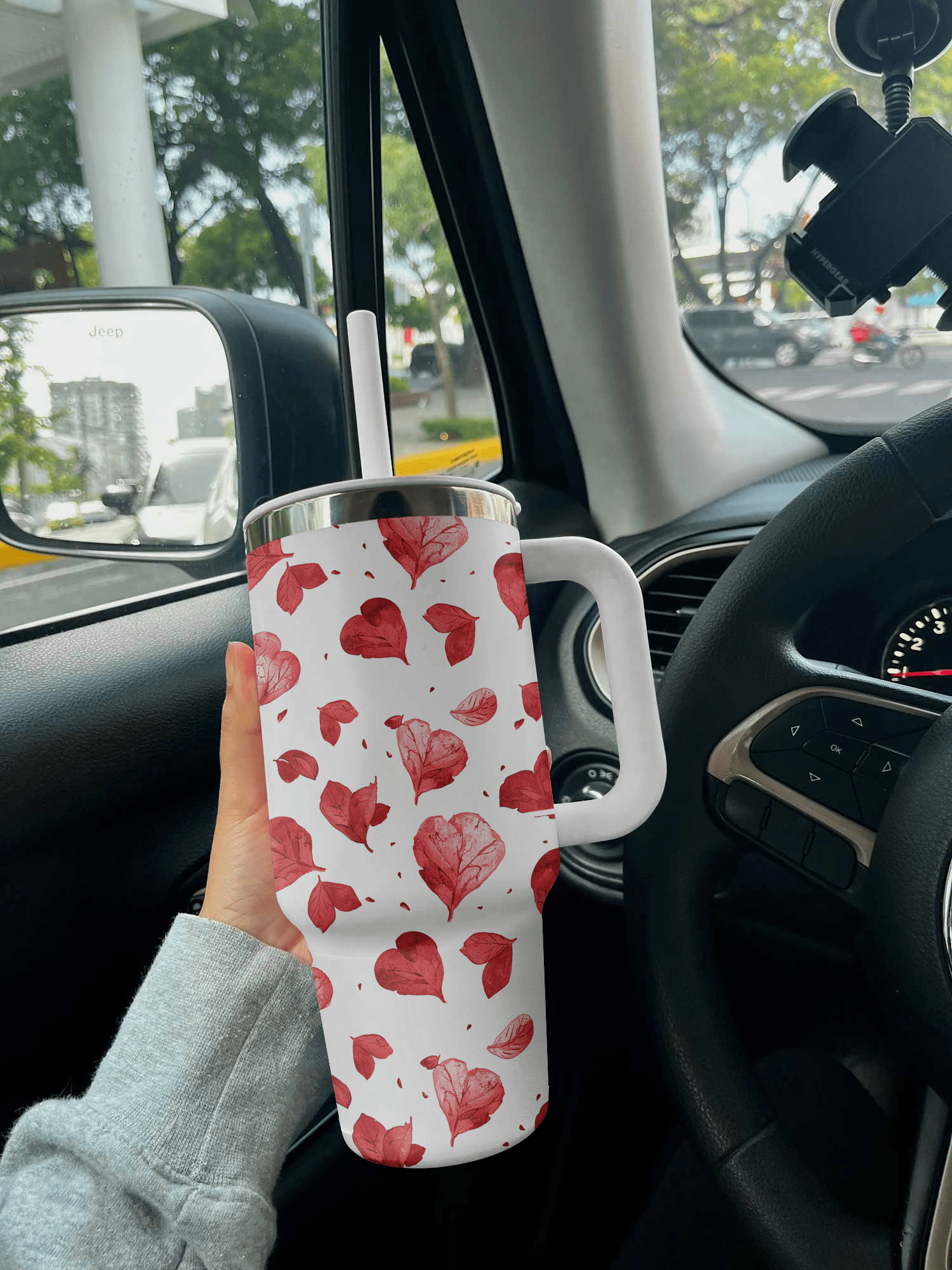 Valentine Shineful™ Tumbler 40 Oz Floral Heart Shape Vq03 40Oz