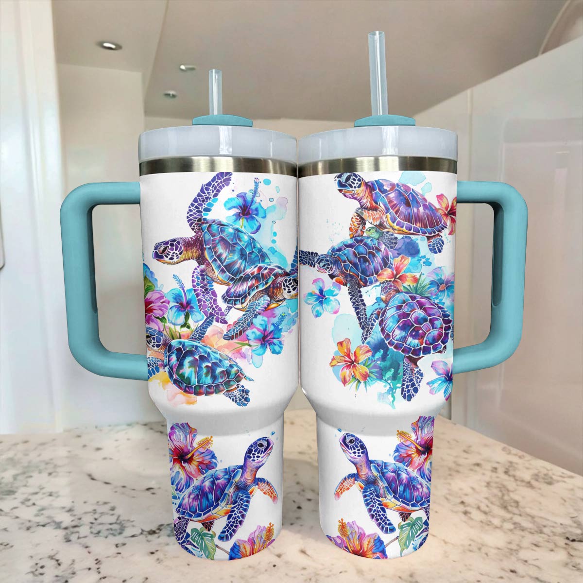 Shineful Tumbler Colorful Sea Turtles