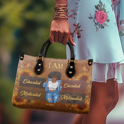 Shineful I Am Personalized Leather Bag