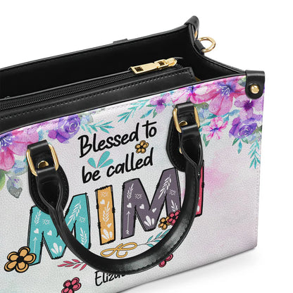 Shineful Blessed To Be Called Grandma/Nana Personalized Leather Bag