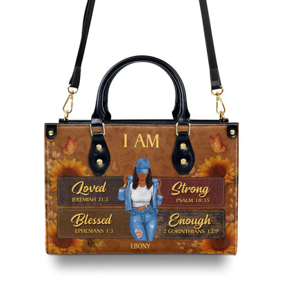 Shineful I Am Personalized Leather Bag