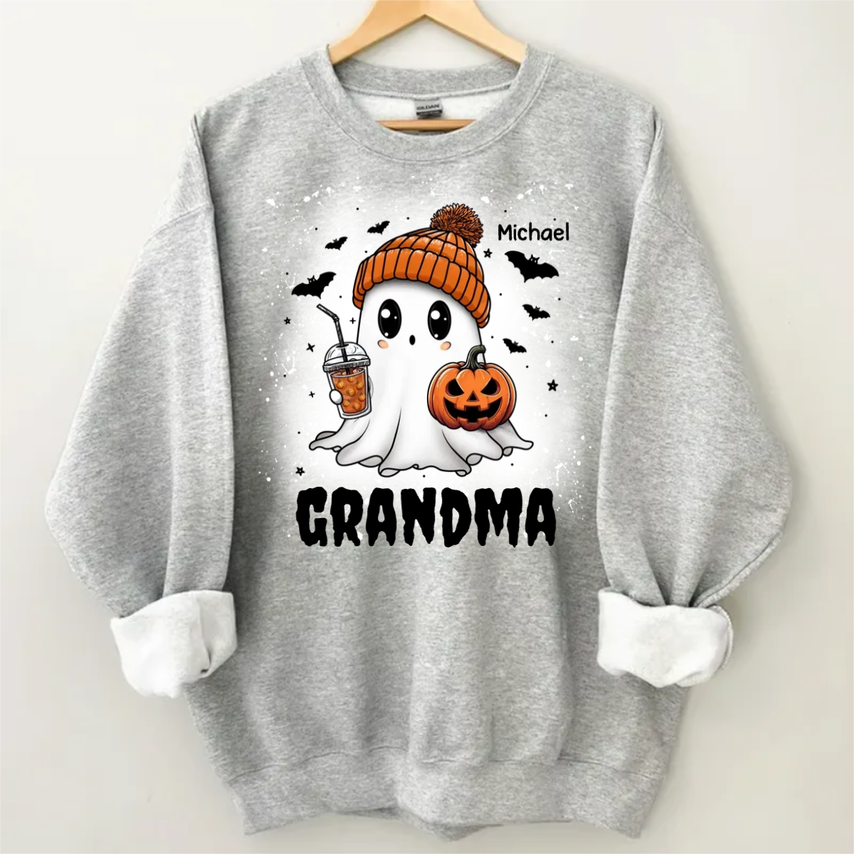 Shineful Fleece Crewneck Sweatshirt Personalized Boo Grandma Fall Season Halloween