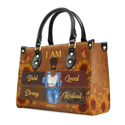 Shineful I Am Personalized Leather Bag