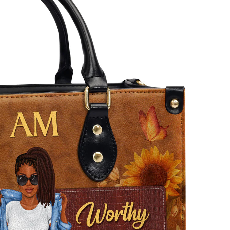 Shineful I Am Personalized Leather Bag