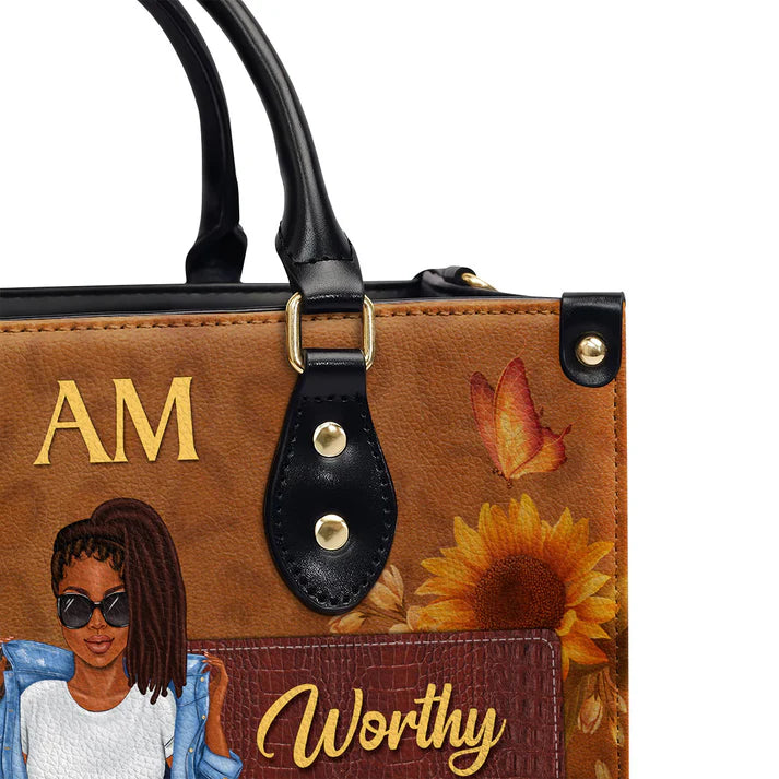 Shineful I Am Personalized Leather Bag