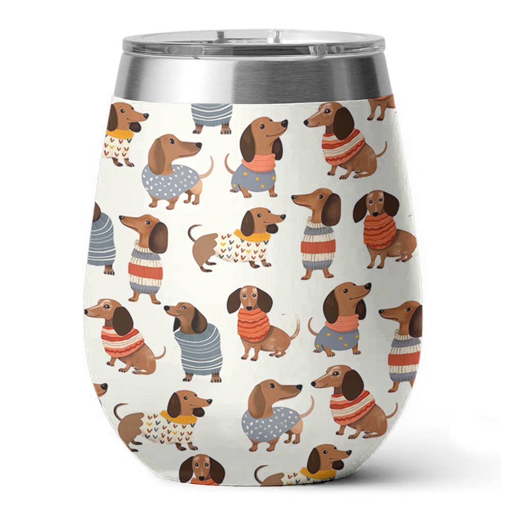 Dachshund 12 Oz Shineful™ Wine Tumbler Cuteness Overload Tl10 12Oz