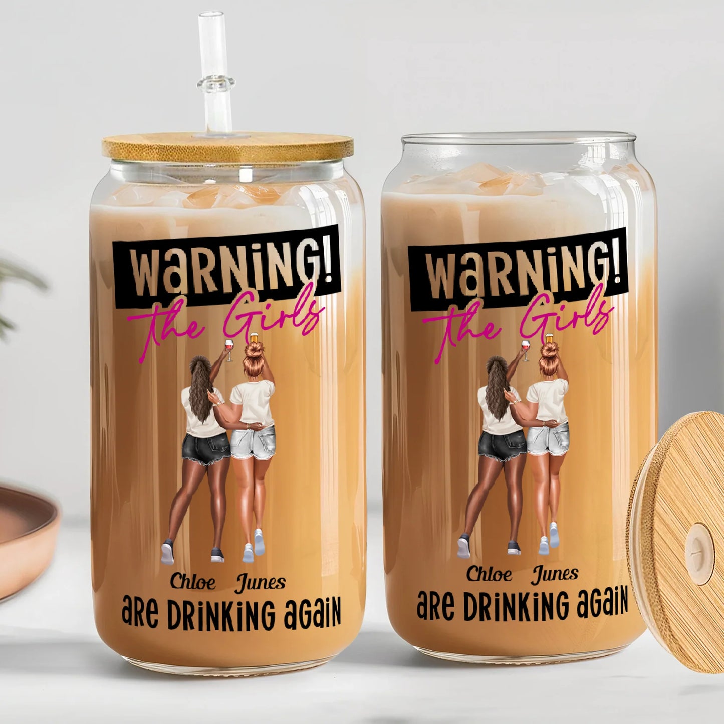 Shineful Warning The Girls Are Drinking Again Personalized Glass Cup