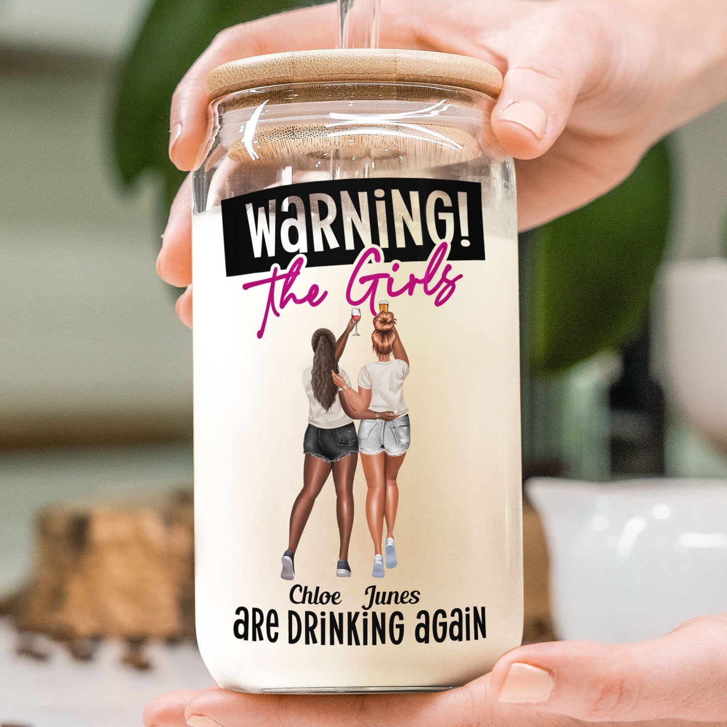 Shineful Warnung: Die Mädchen trinken wieder personalisierte Glastasse