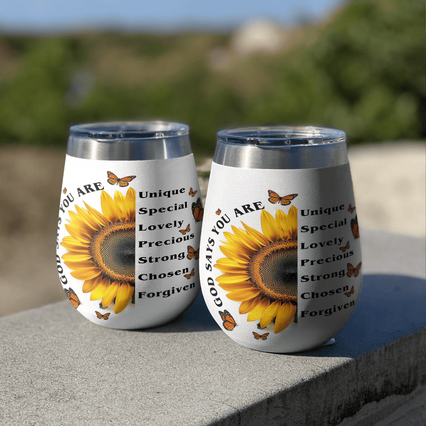 Sunflower 12 Oz Shineful™ Wine Tumbler God Say You Are Vq03 12Oz