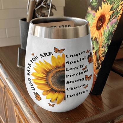 Sunflower 12 Oz Shineful™ Wine Tumbler God Say You Are Vq03 12Oz