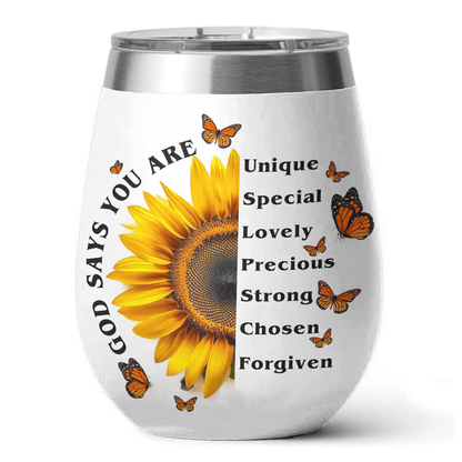 Sunflower 12 Oz Shineful™ Wine Tumbler God Say You Are Vq03 12Oz