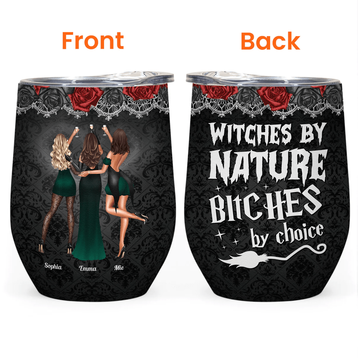 Witches By Nature - Personalized Wine Tumbler