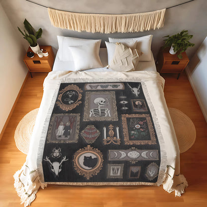 Shineful Woven Tapestry Throw Blanket Mystic Witchy Collage