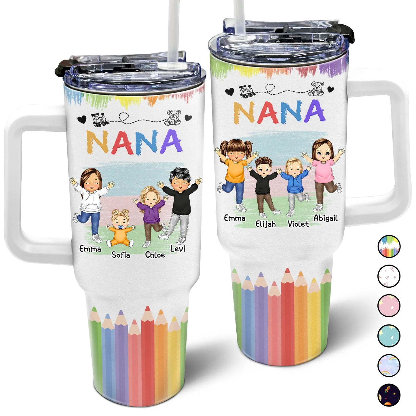 Gobelet brillant pour anniversaire, cadeau d'amour pour mère, père, grand-mère, grand-père - Nana Papa Mommy Daddy Personnalisé