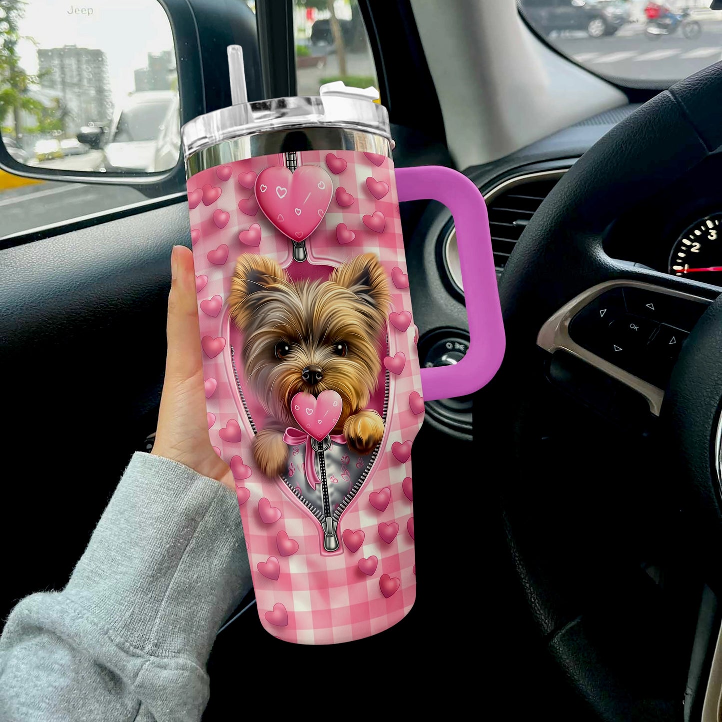 Délice aux cordes sensibles du Yorkie Shineful Tumbler