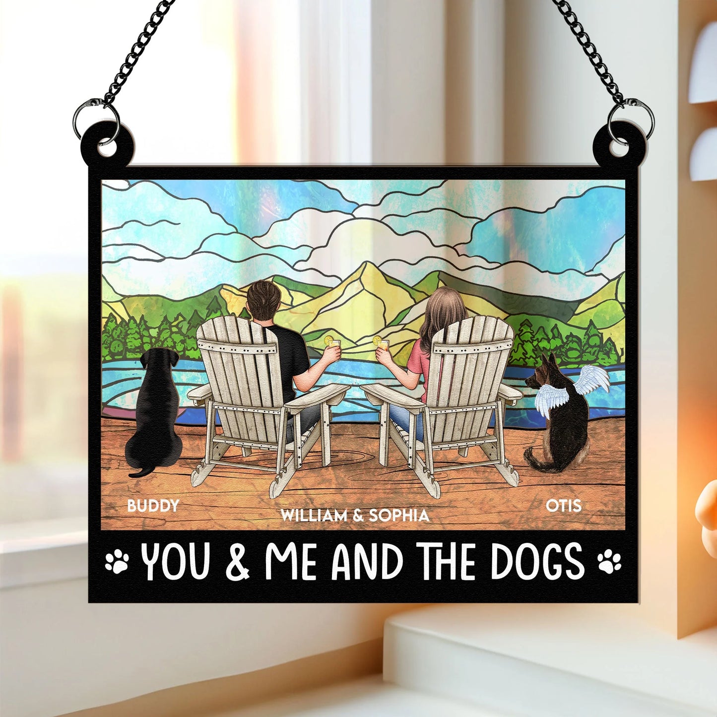 Shineful You And Me And The Dogs Personalized Hanging Suncatcher