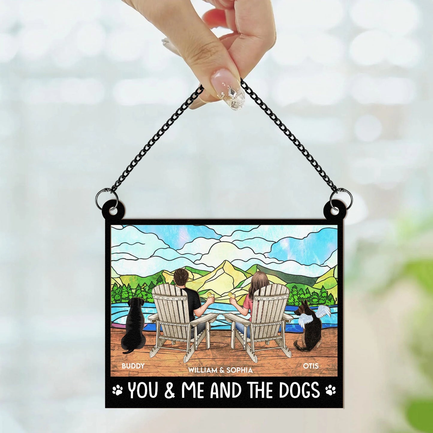 Shineful You And Me And The Dogs Personalized Hanging Suncatcher