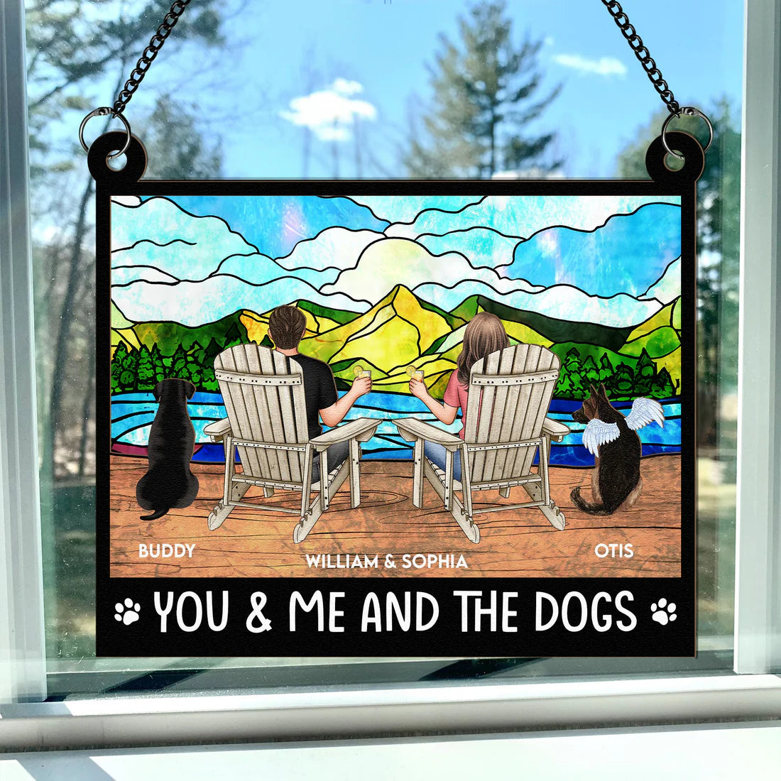 Shineful You And Me And The Dogs Personalized Hanging Suncatcher