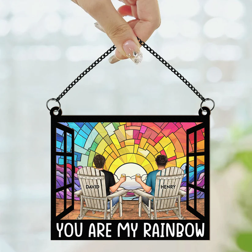 Shineful You Are My Rainbow - Personalized Window Hanging Suncatcher Ornament