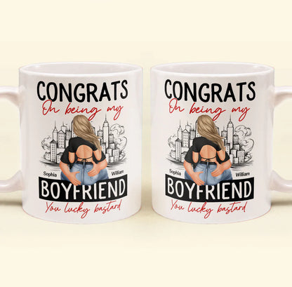 Shineful Mug Gift For Husband, Him, Boyfriend - Congrats On Being My Boyfriend